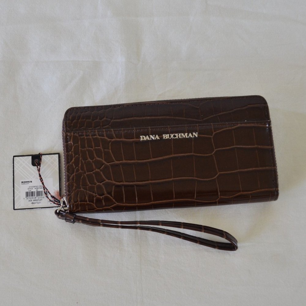 Dana Buchman Brown Croc Faux Wallet